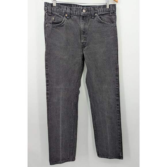 VTG Black Levi’s 505 Orange Tab Made in USA Jeans W34 L30 Straight Leg - Picture 1 of 6